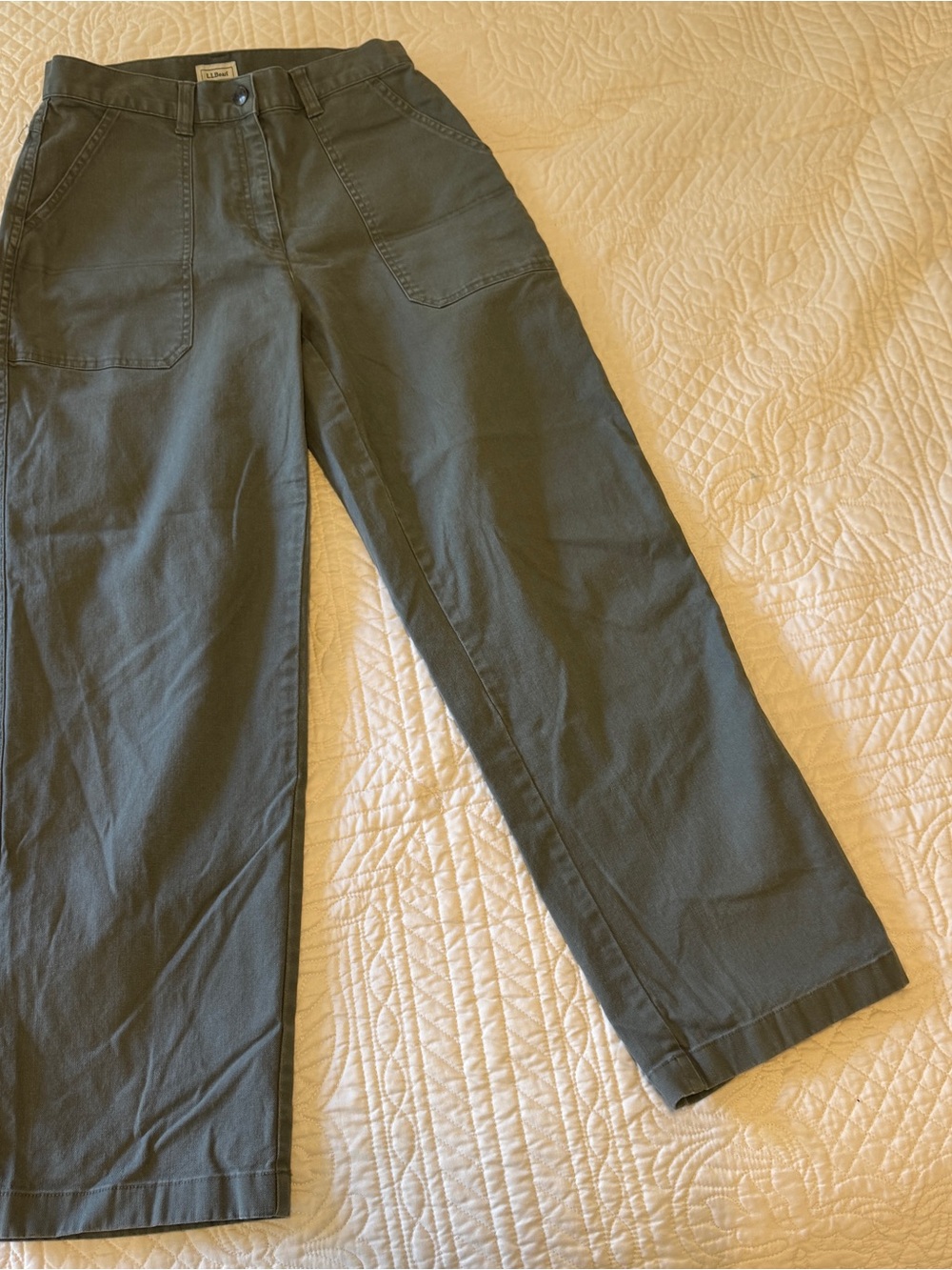 L.L. Bean Olive Straight-Leg Women's Utility Pants